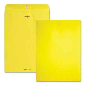 Quality Park™ Clasp Envelope, #90, Square Flap, Clasp-gummed Closure, 9 X 12, Yellow, 10-pack freeshipping - TVN Wholesale